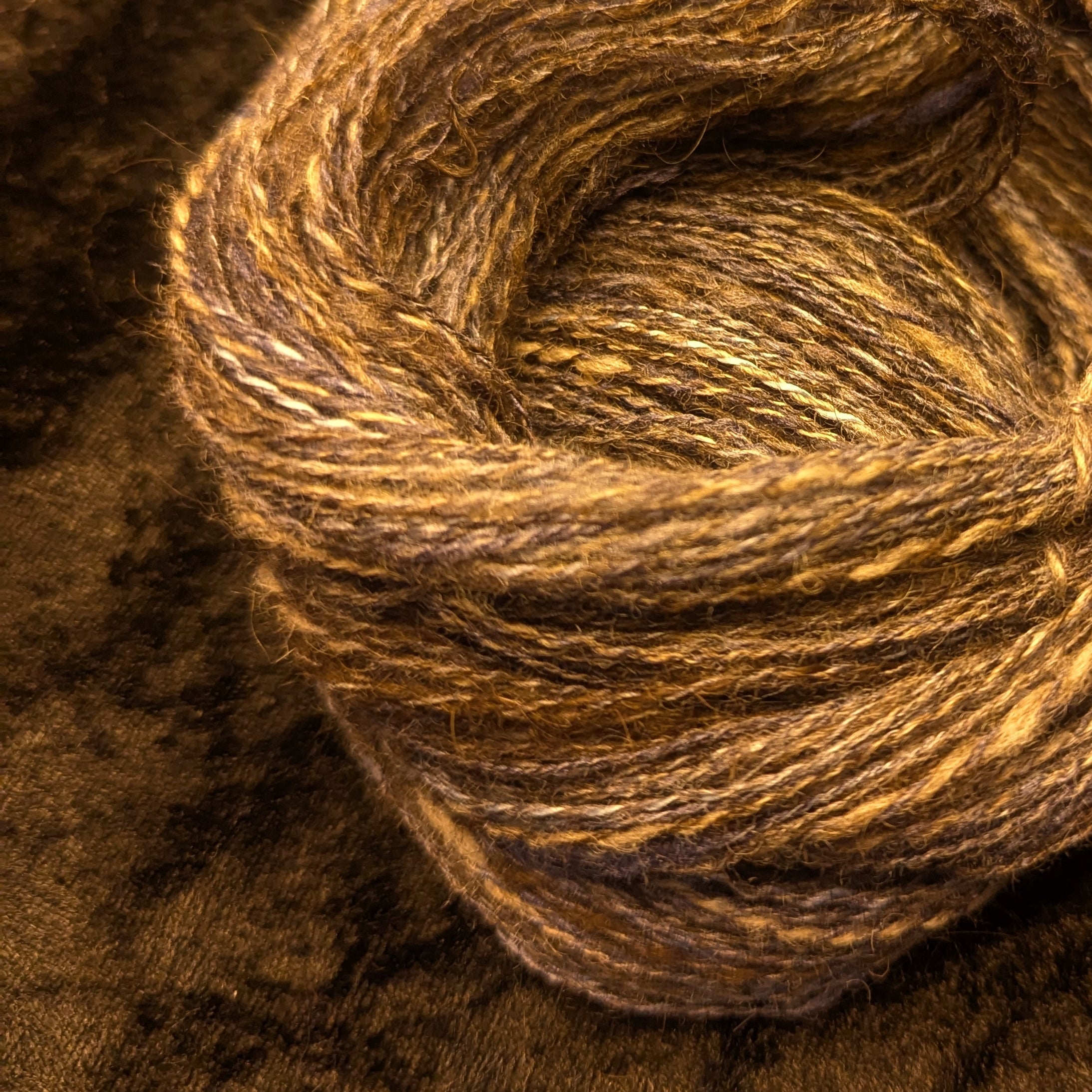 "Hillside Heather" handspun yarn 25g/140yards wool/silk blend