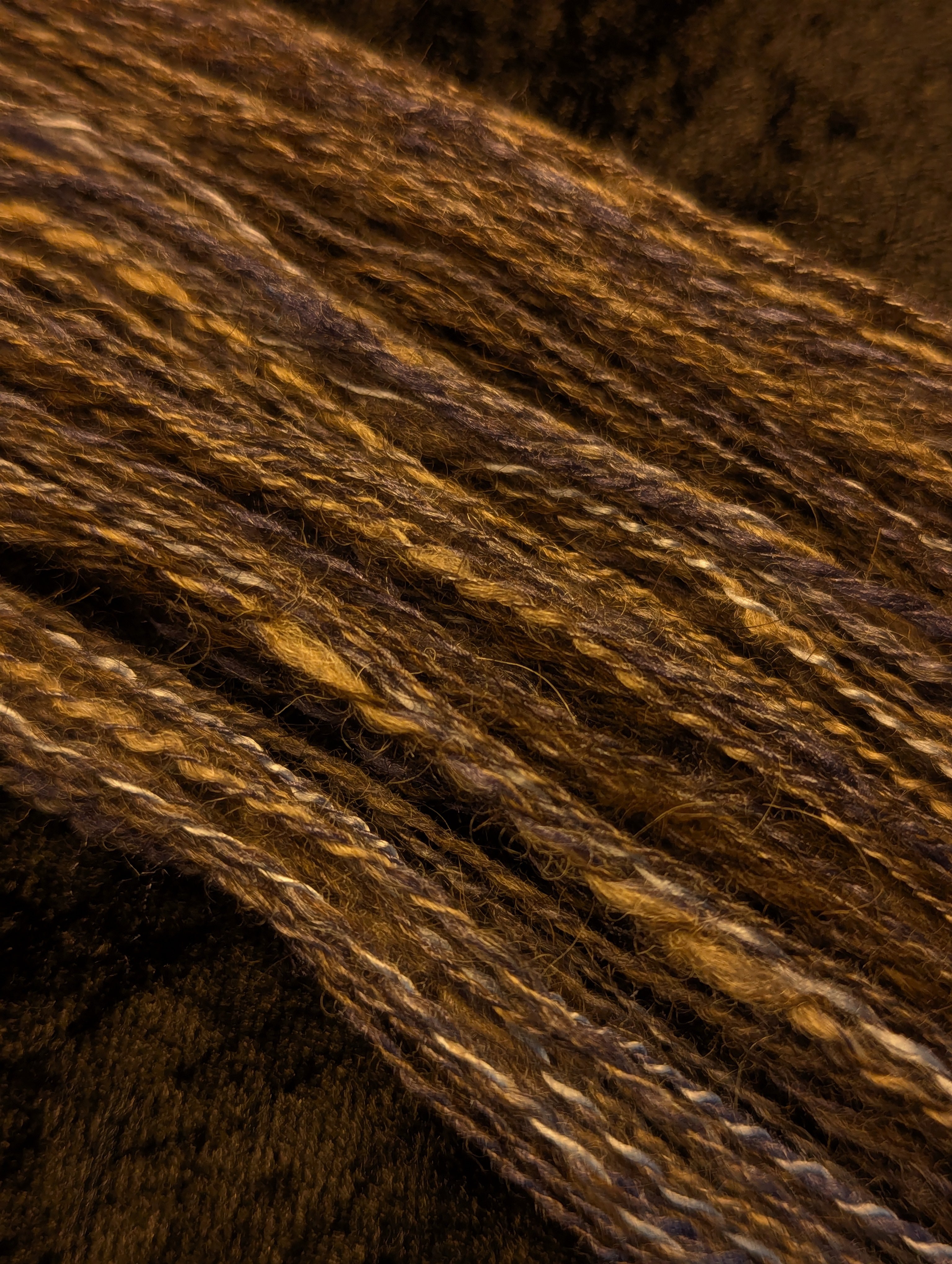 "Hillside Heather" handspun yarn 25g/140yards wool/silk blend