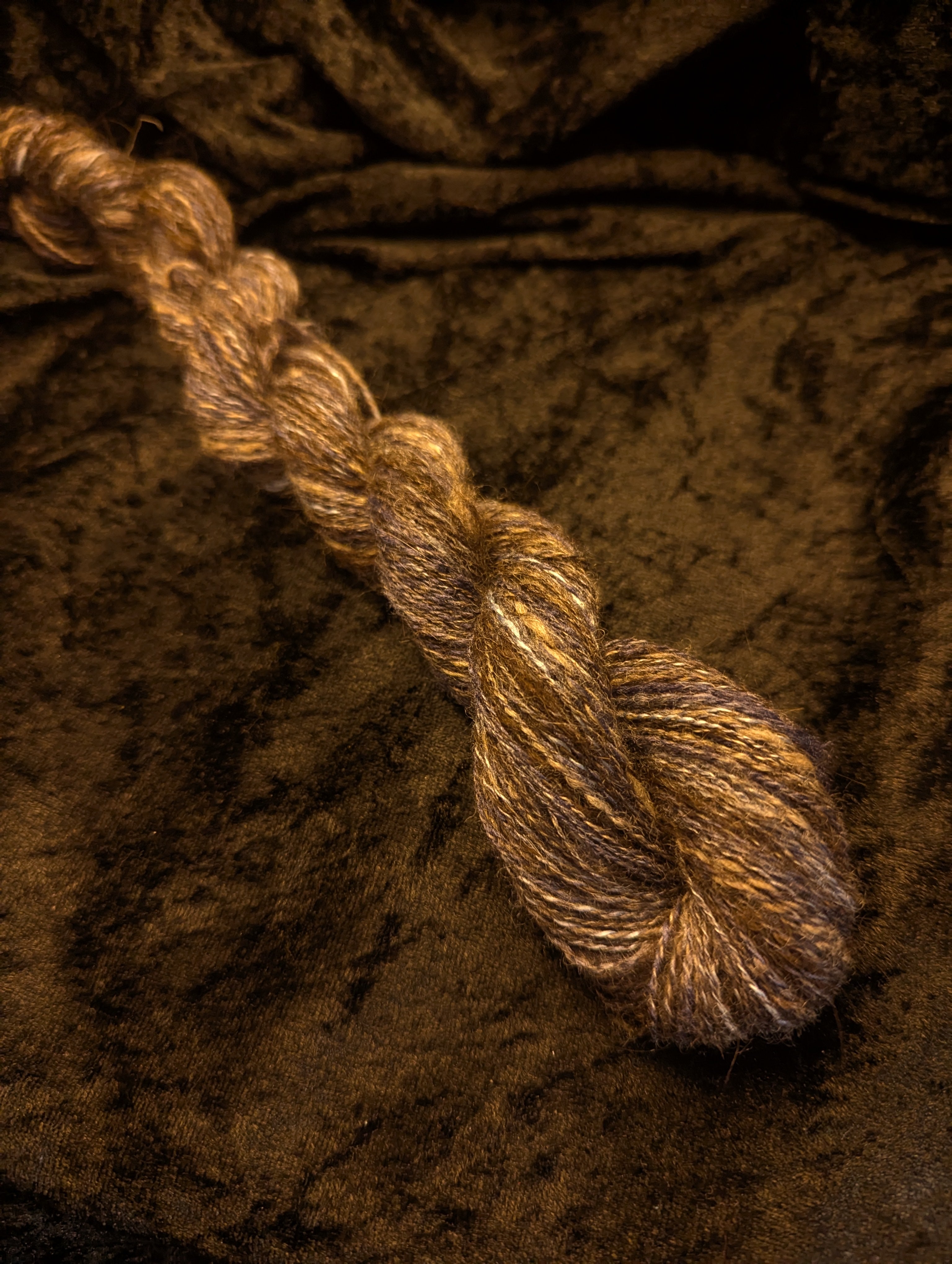"Hillside Heather" handspun yarn 25g/140yards wool/silk blend