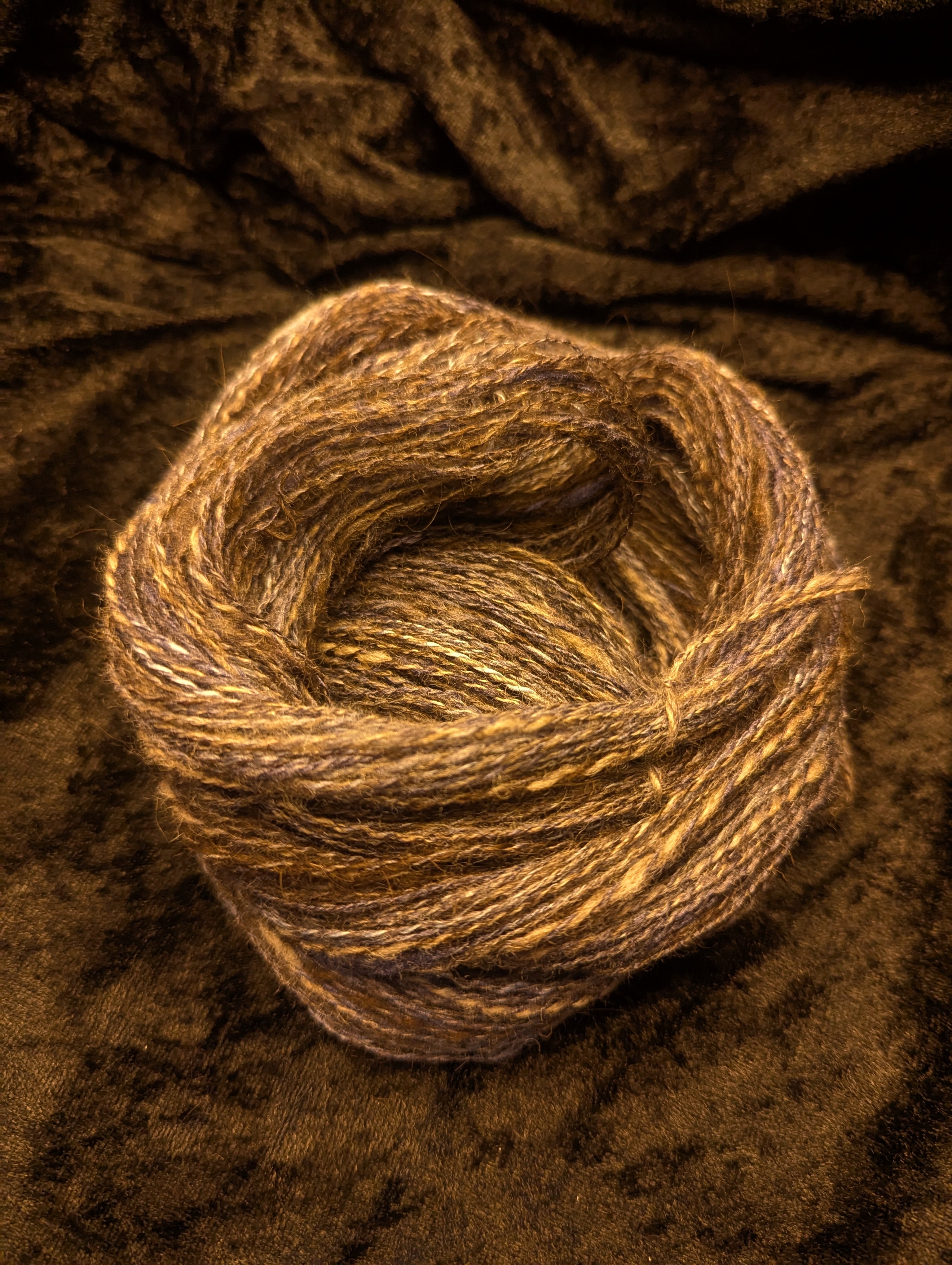 "Hillside Heather" handspun yarn 25g/140yards wool/silk blend
