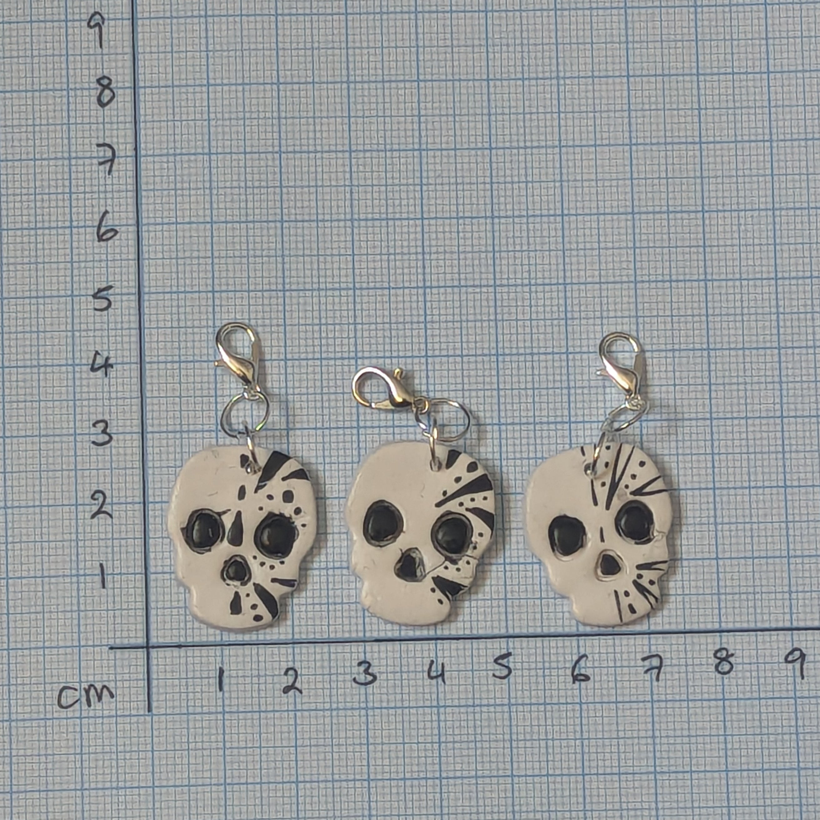 Painted Skull Stitch Markers - single - Option 3