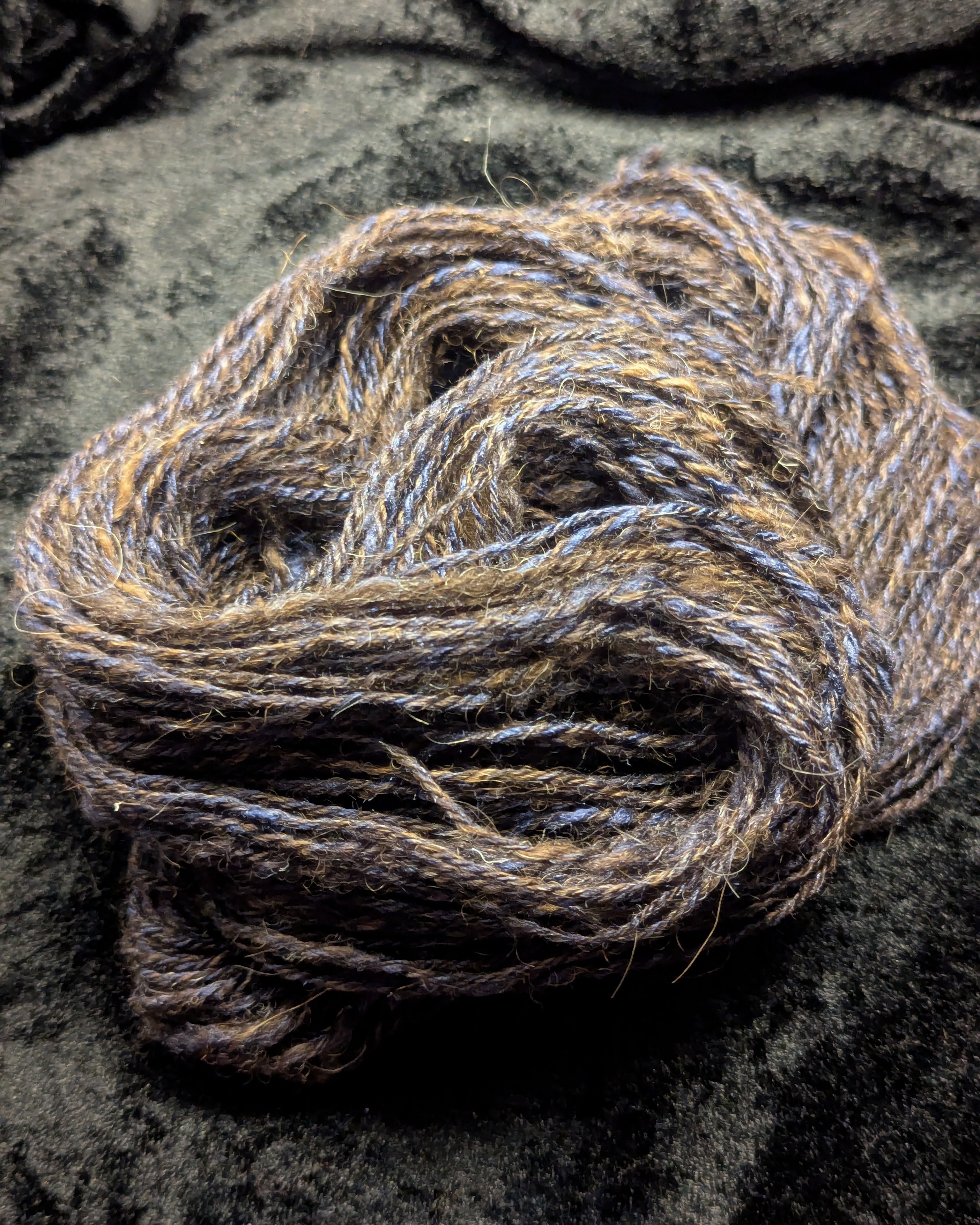 "Raven's Nest" handspun yarn 40g/80yards Wool/Silk blend