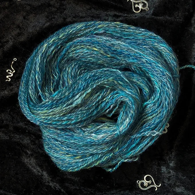 "Aquarius" handspun yarn 25g/95yards Merino/Silk