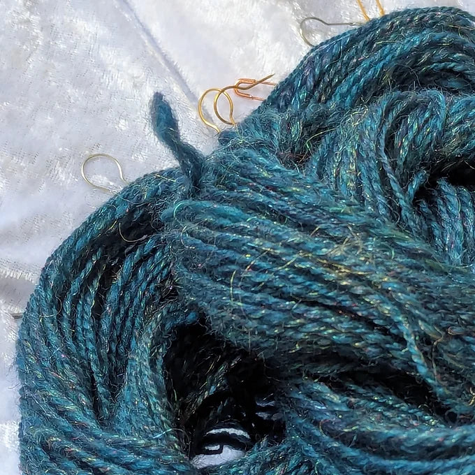 "Peacock" handspun yarn 35g/115yards wool/nylon