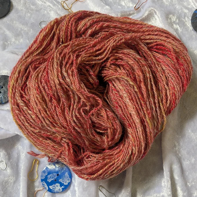 "Cindy Lou" handspun yarn 50g/125yards Wool/Silk blend