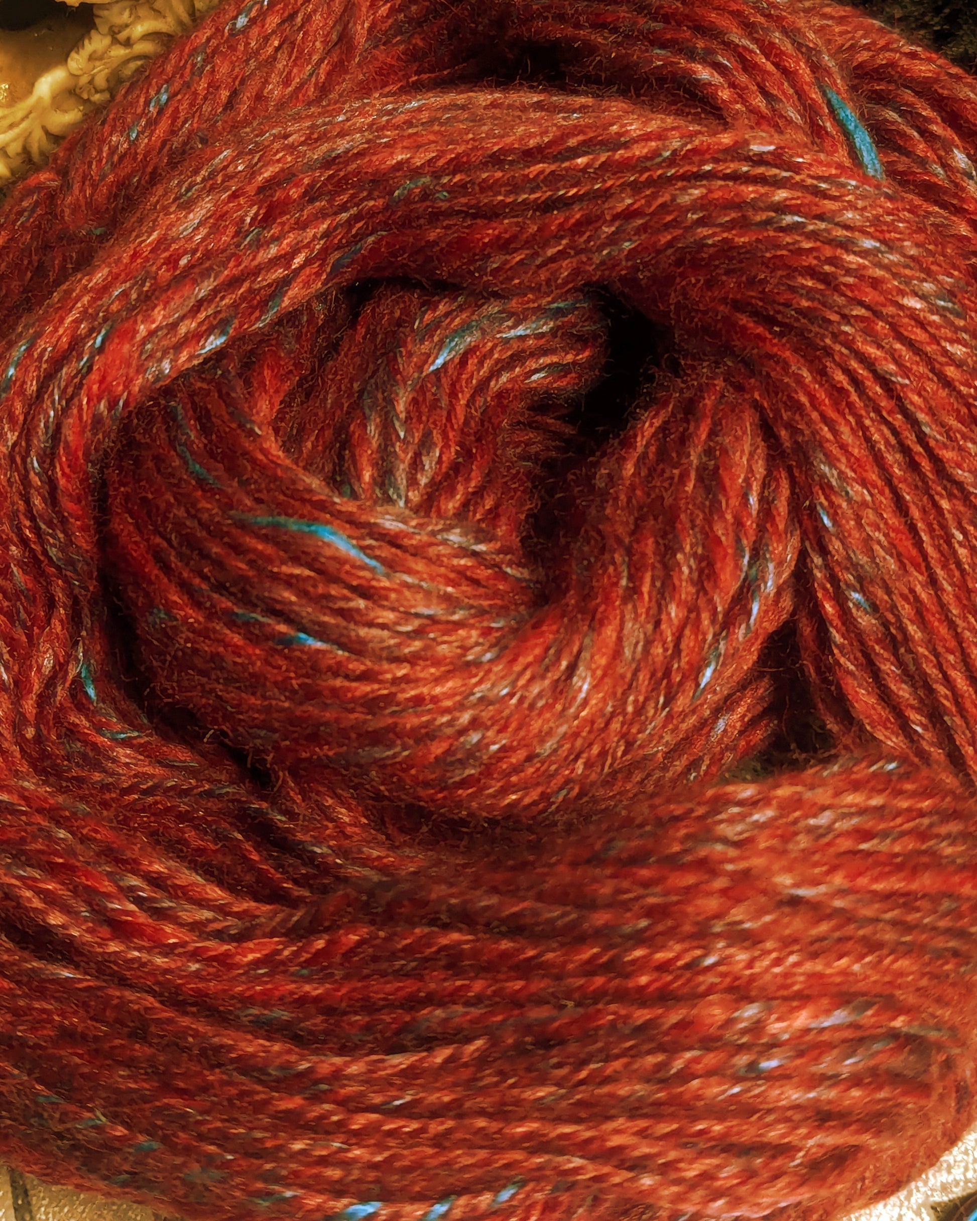 "Feuerzangenbowle" handspun yarn 45g/100 yards Wool/Silk blend