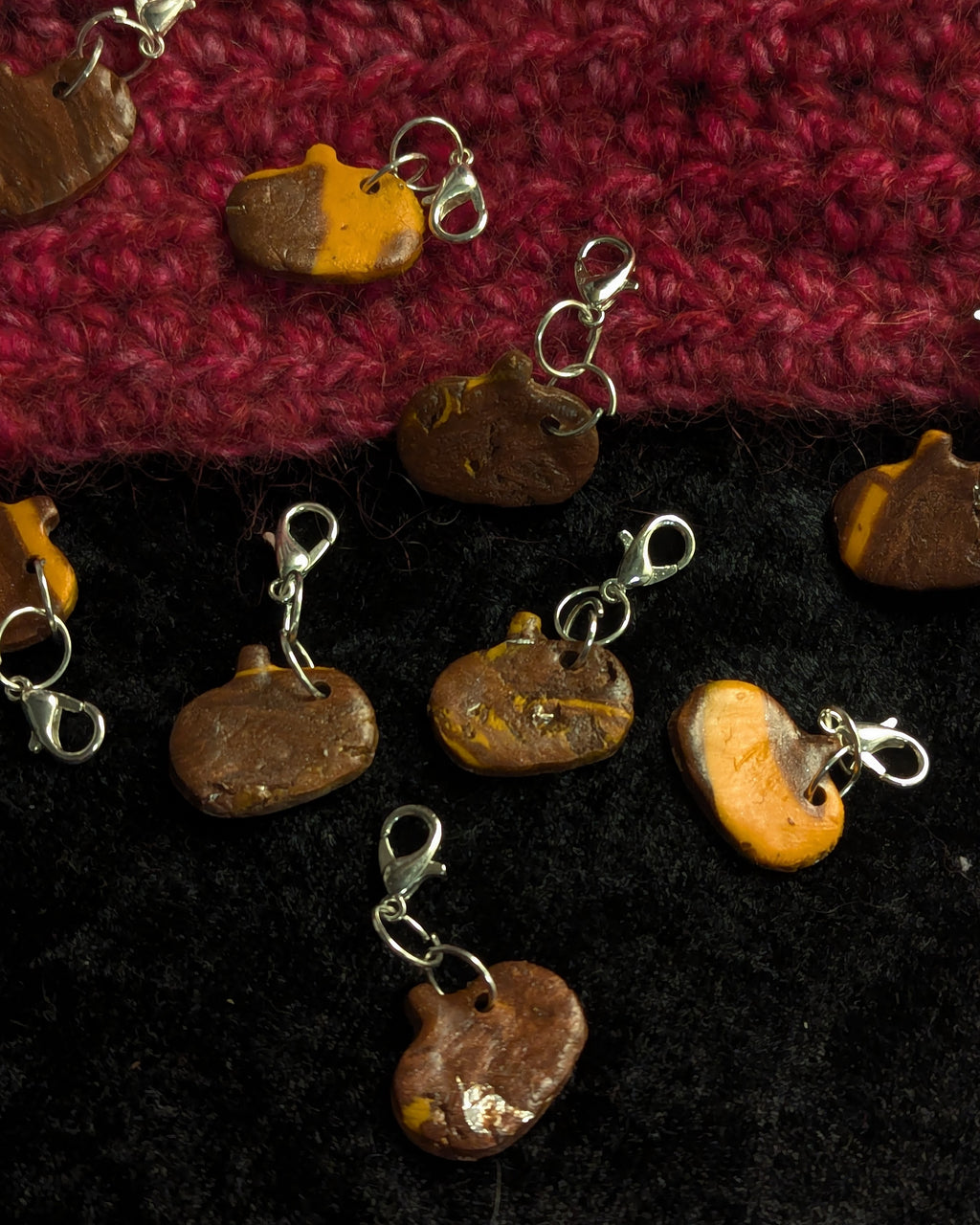 Zero Waste Stitch Markers - Pumpkin - single