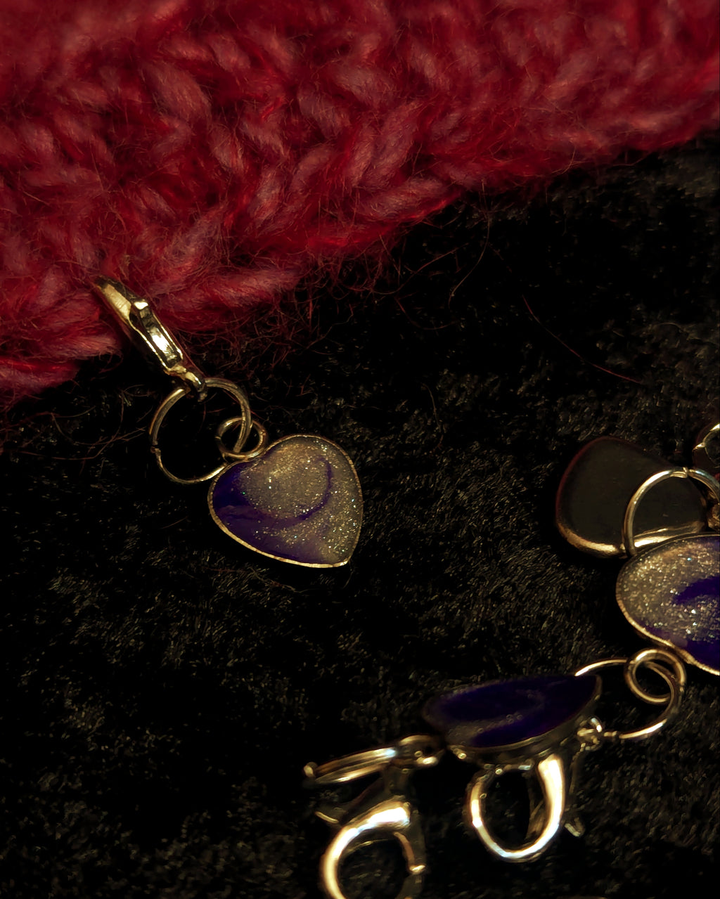 Resin Heart Stitch Markers - single