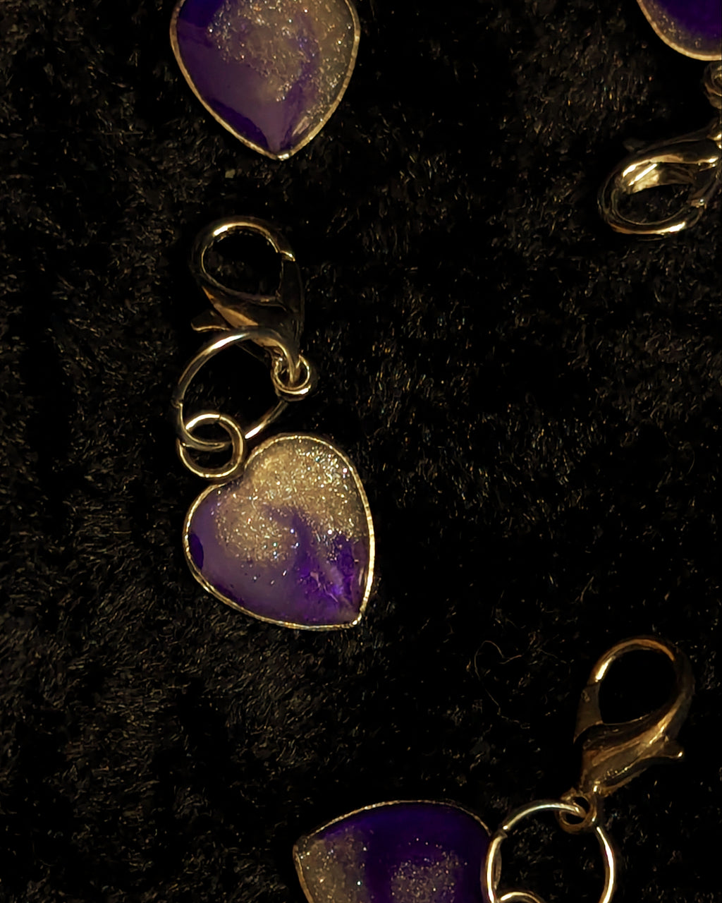 Resin Heart Stitch Markers - single
