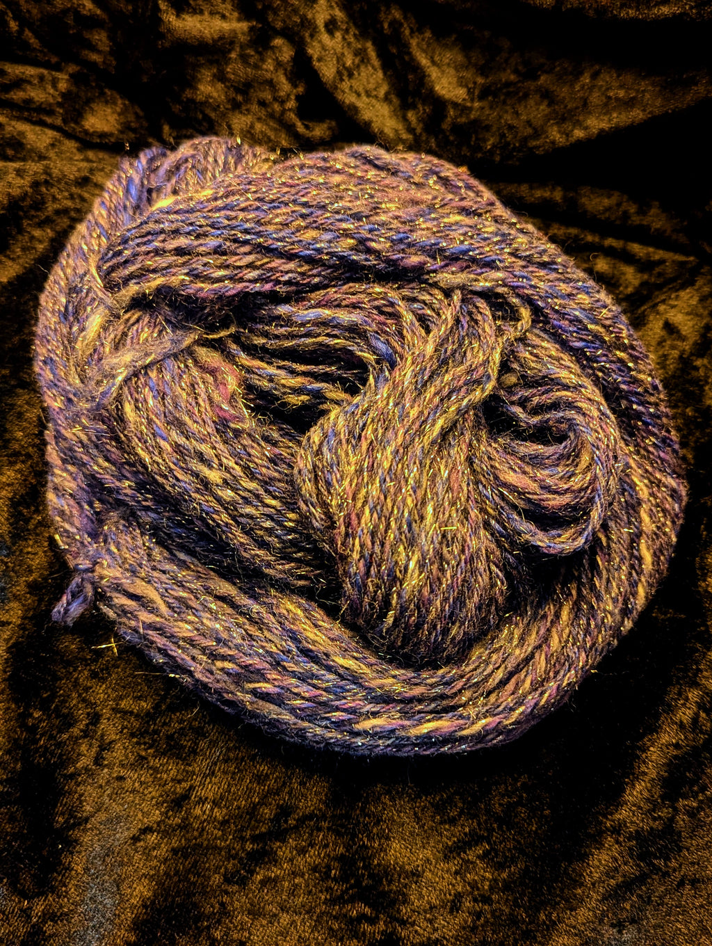 "Dark Yorkshire Skies" handspun yarn 70g/185yards Merino/Stelina