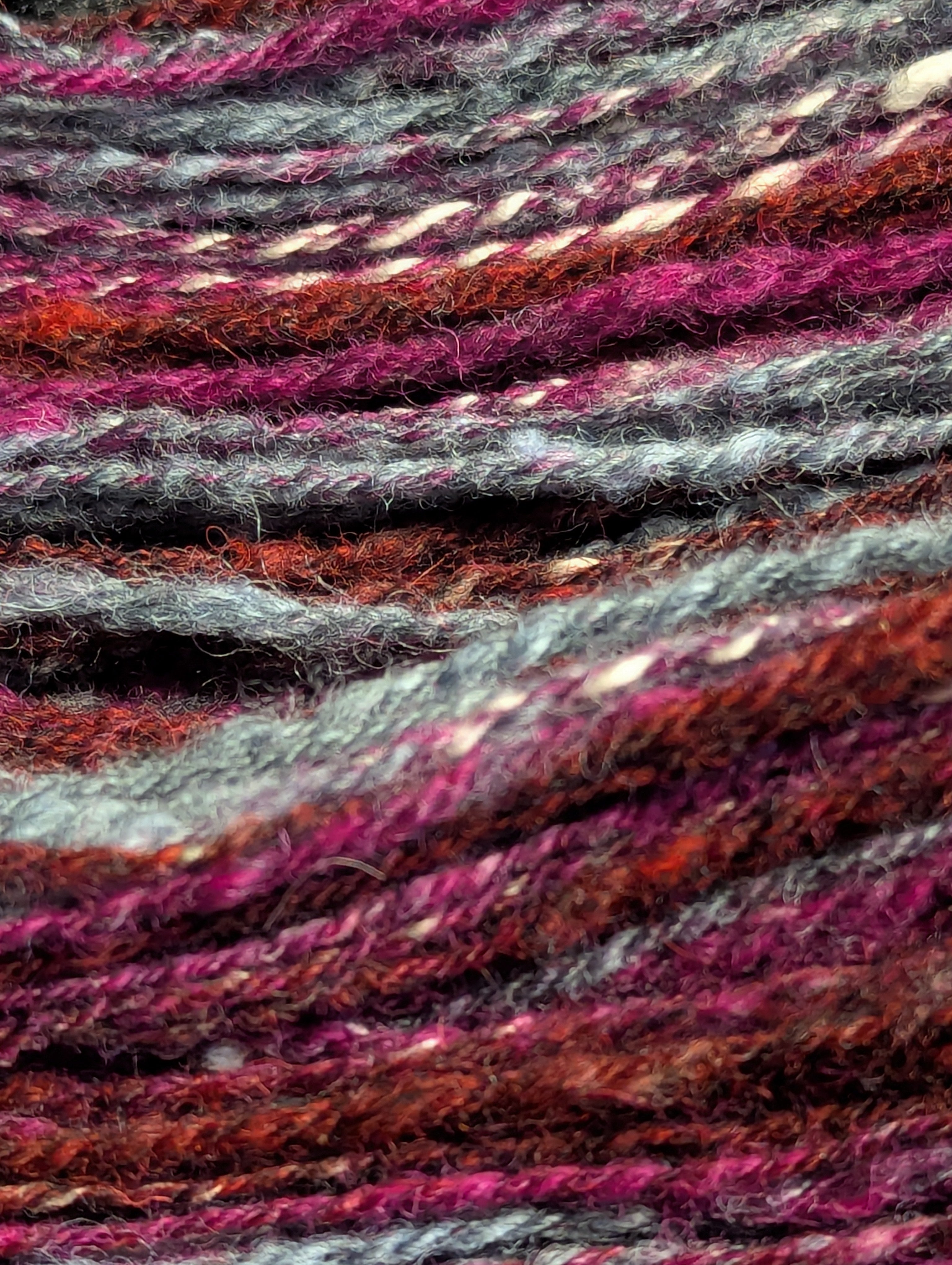 "Mulled Wine" handspun yarn 80g/140yards Wool/Cotton blend
