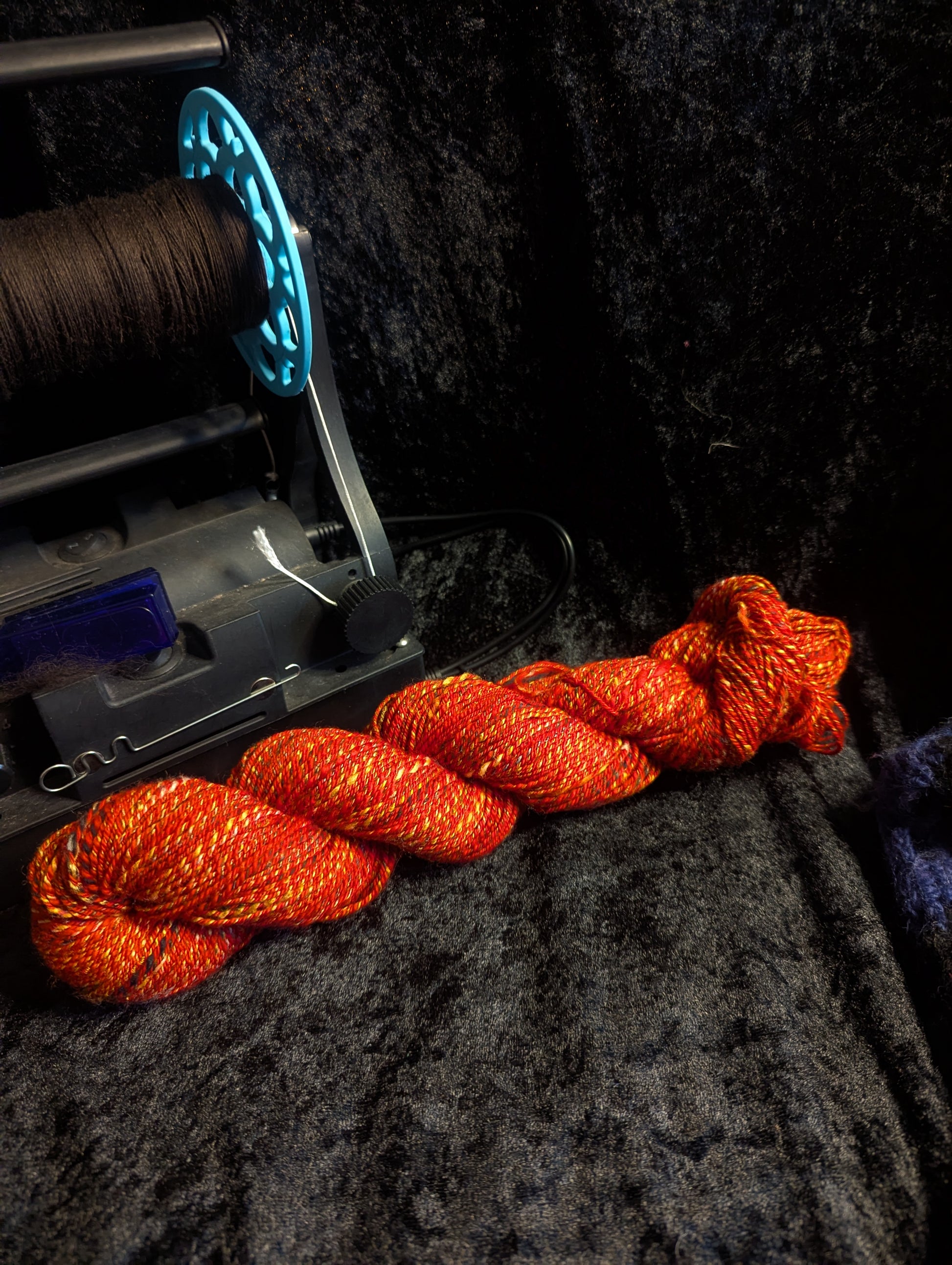 "Red Admiral" handspun yarn 100g/260yards Merino/Silk blend