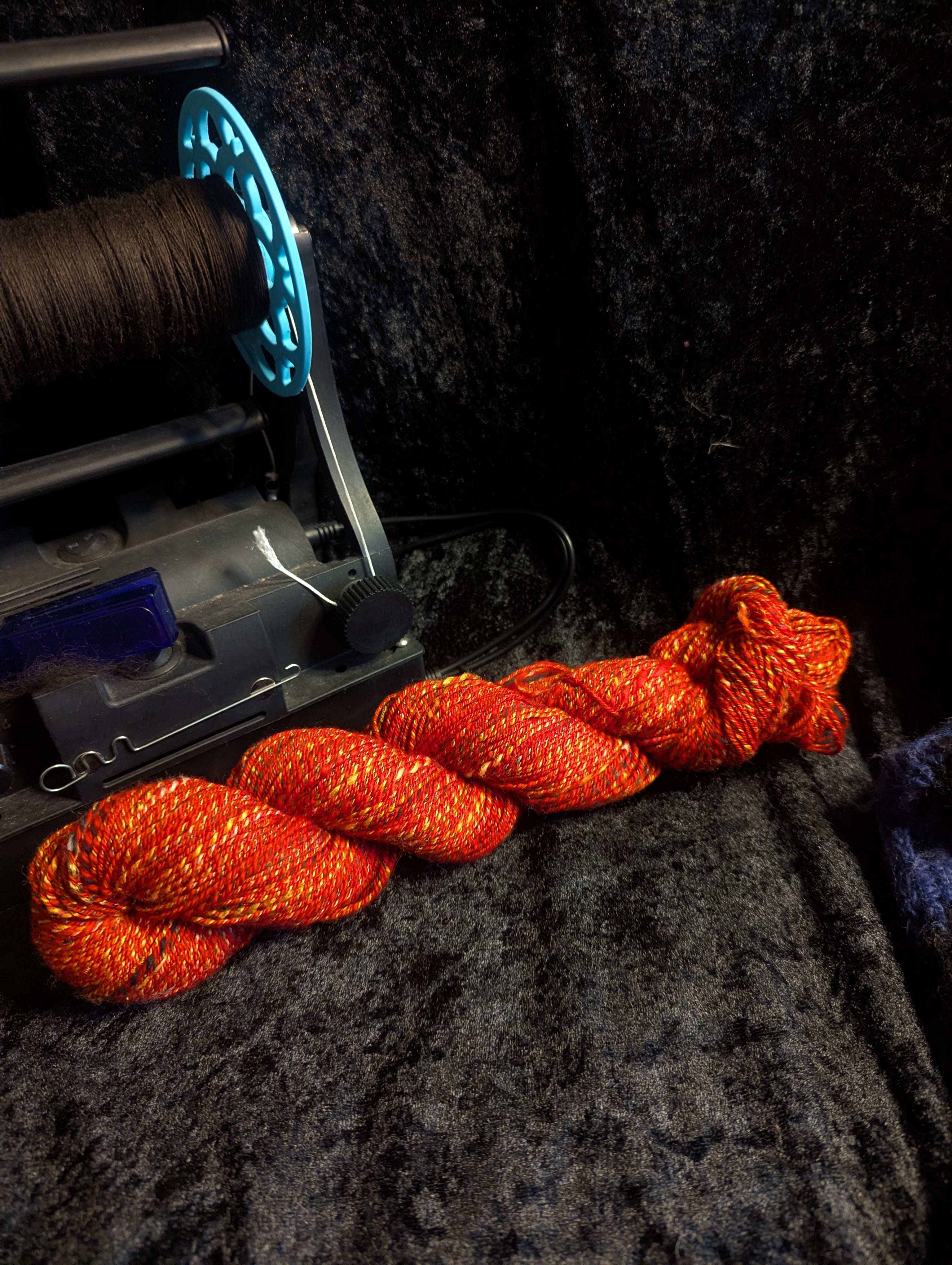 "Red Admiral" handspun yarn 100g/260yards Merino/Silk blend