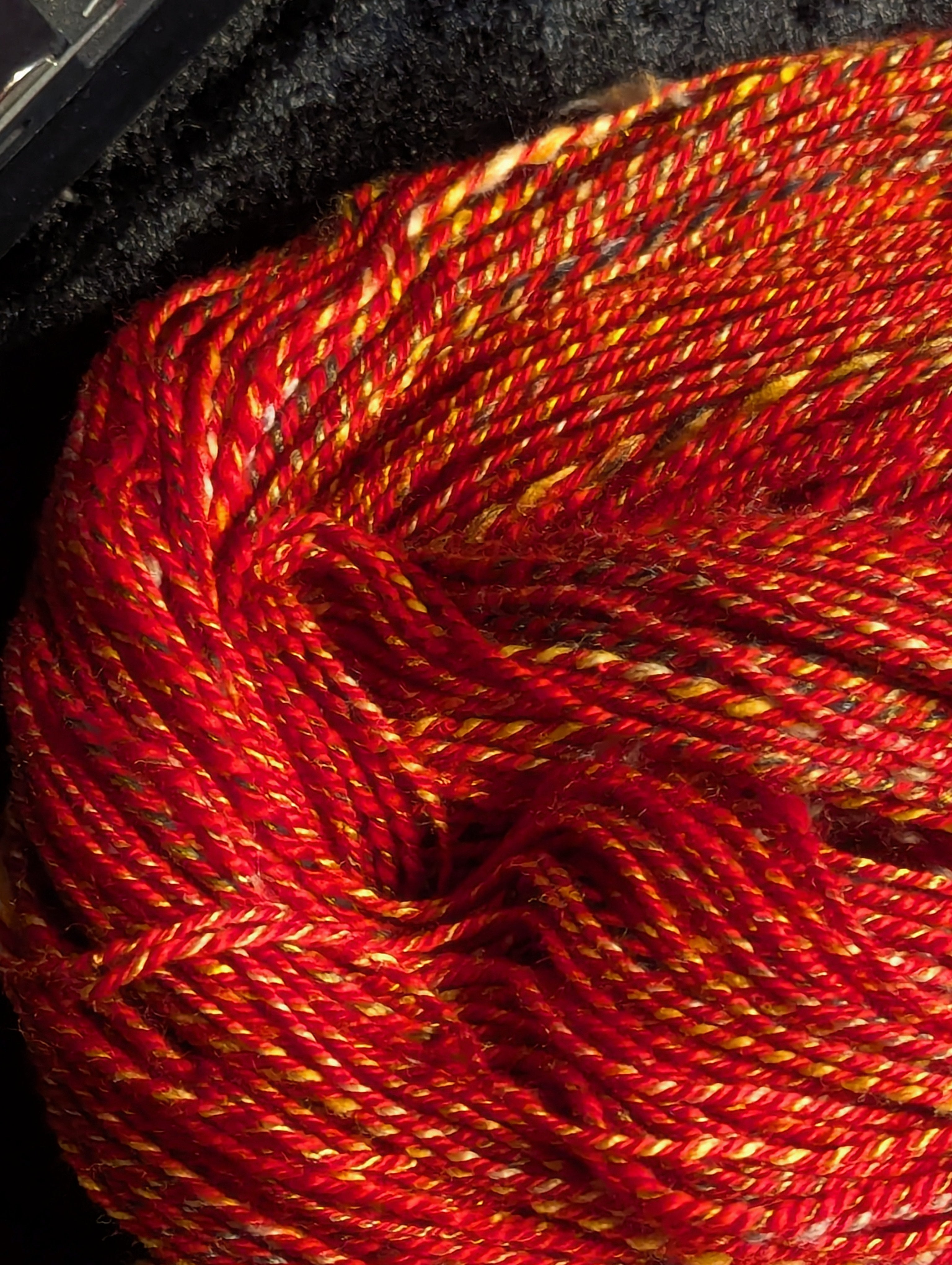 "Red Admiral" handspun yarn 100g/260yards Merino/Silk blend