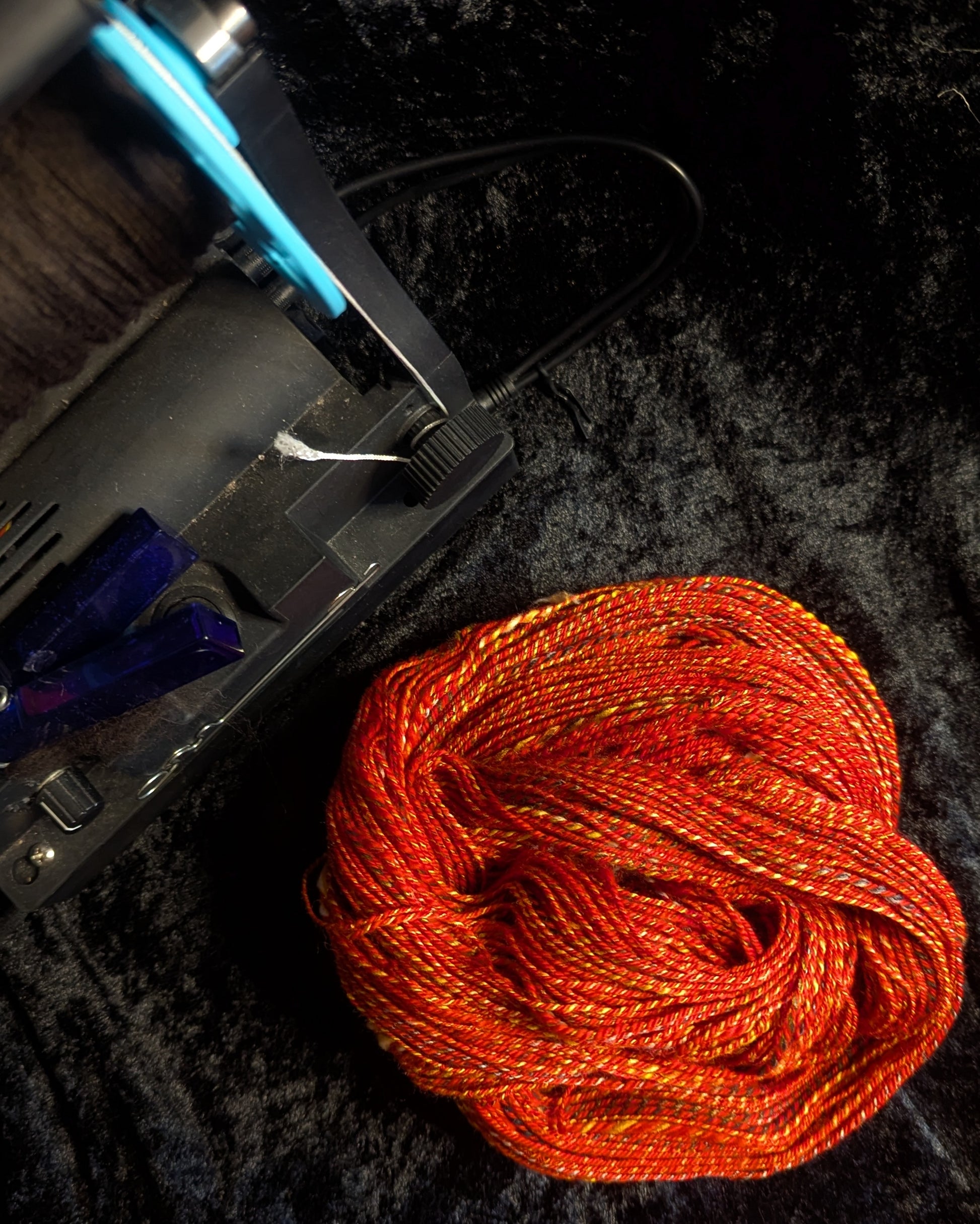 "Red Admiral" handspun yarn 100g/260yards Merino/Silk blend