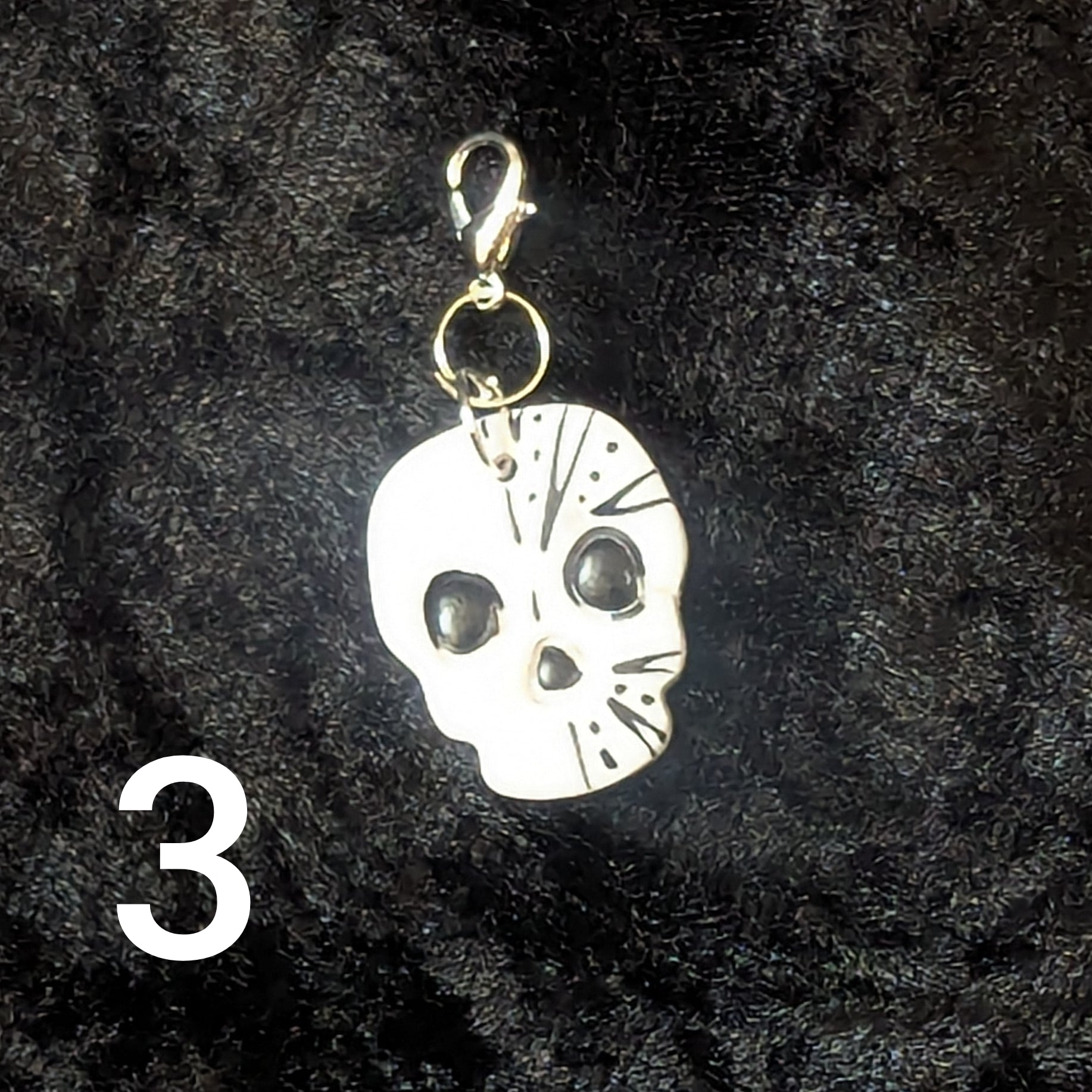 Painted Skull Stitch Markers - single - Option 3