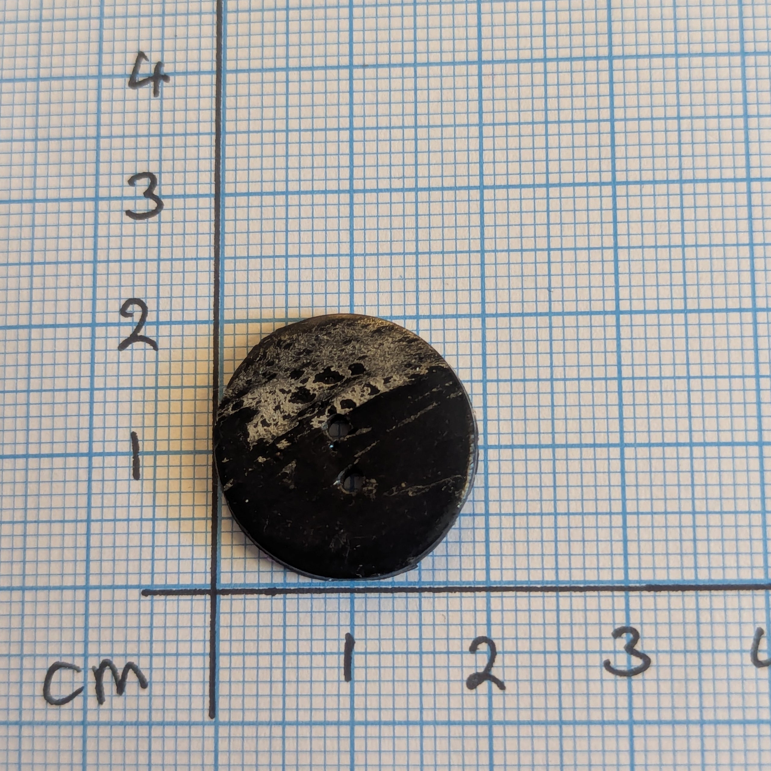 Marble effect buttons 20mm Black/Silver