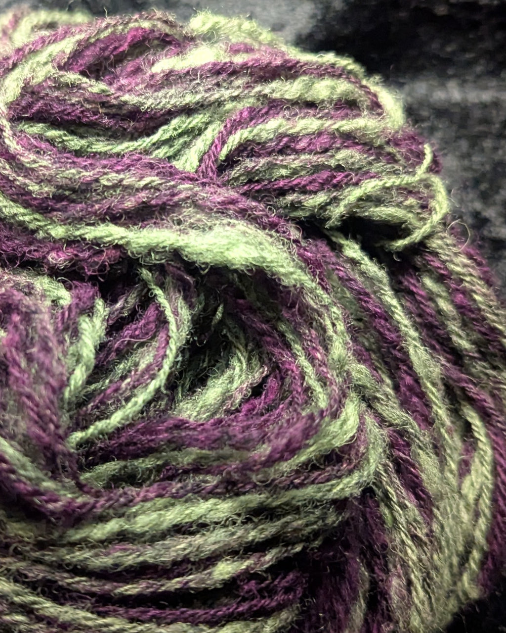 "Maleficent" handspun yarn 45g/90yards 100% wool