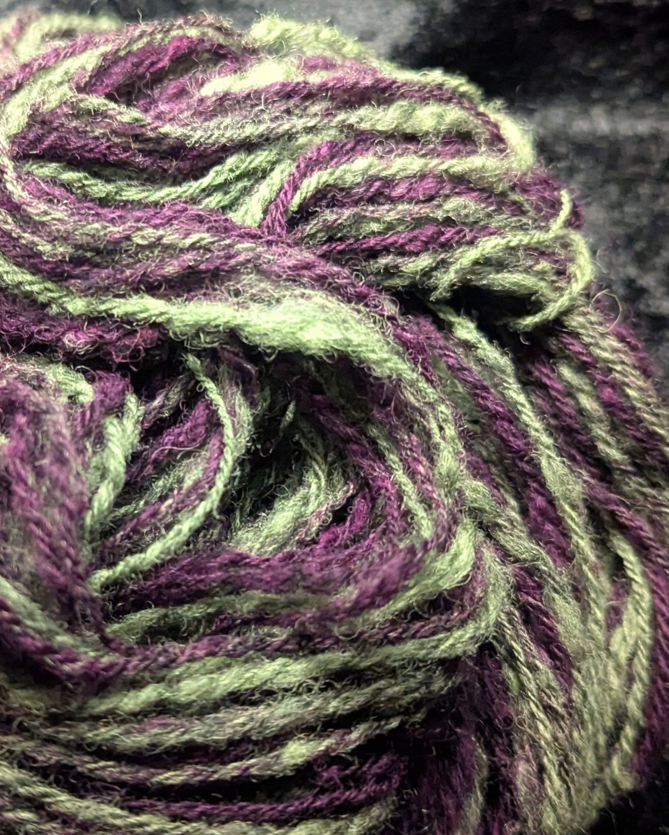"Maleficent" handspun yarn 45g/90yards 100% wool