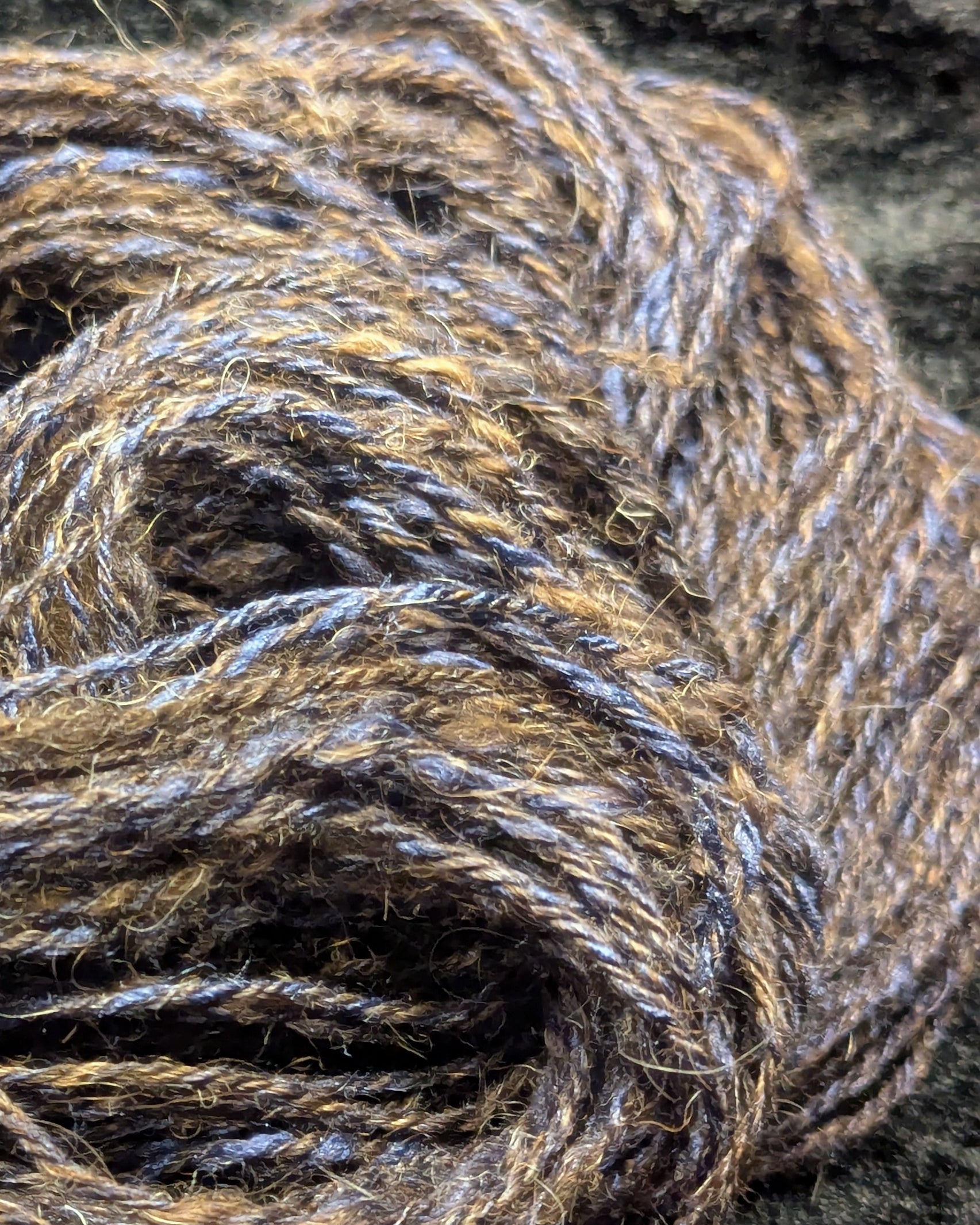 "Raven's Nest" handspun yarn 40g/80yards Wool/Silk blend
