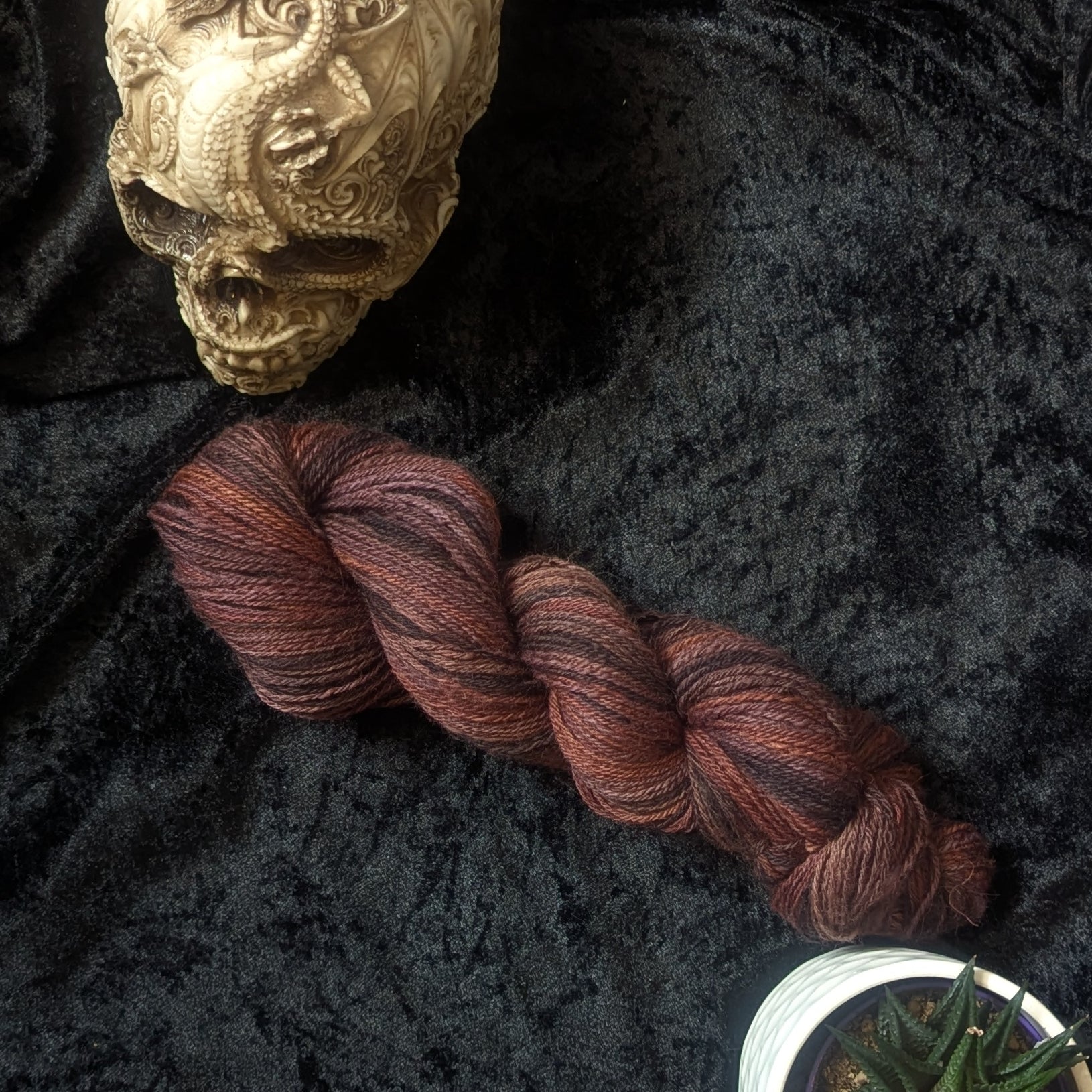 "Autumn Mists" handspun yarn 110g/230yards Alpace/Wool blend