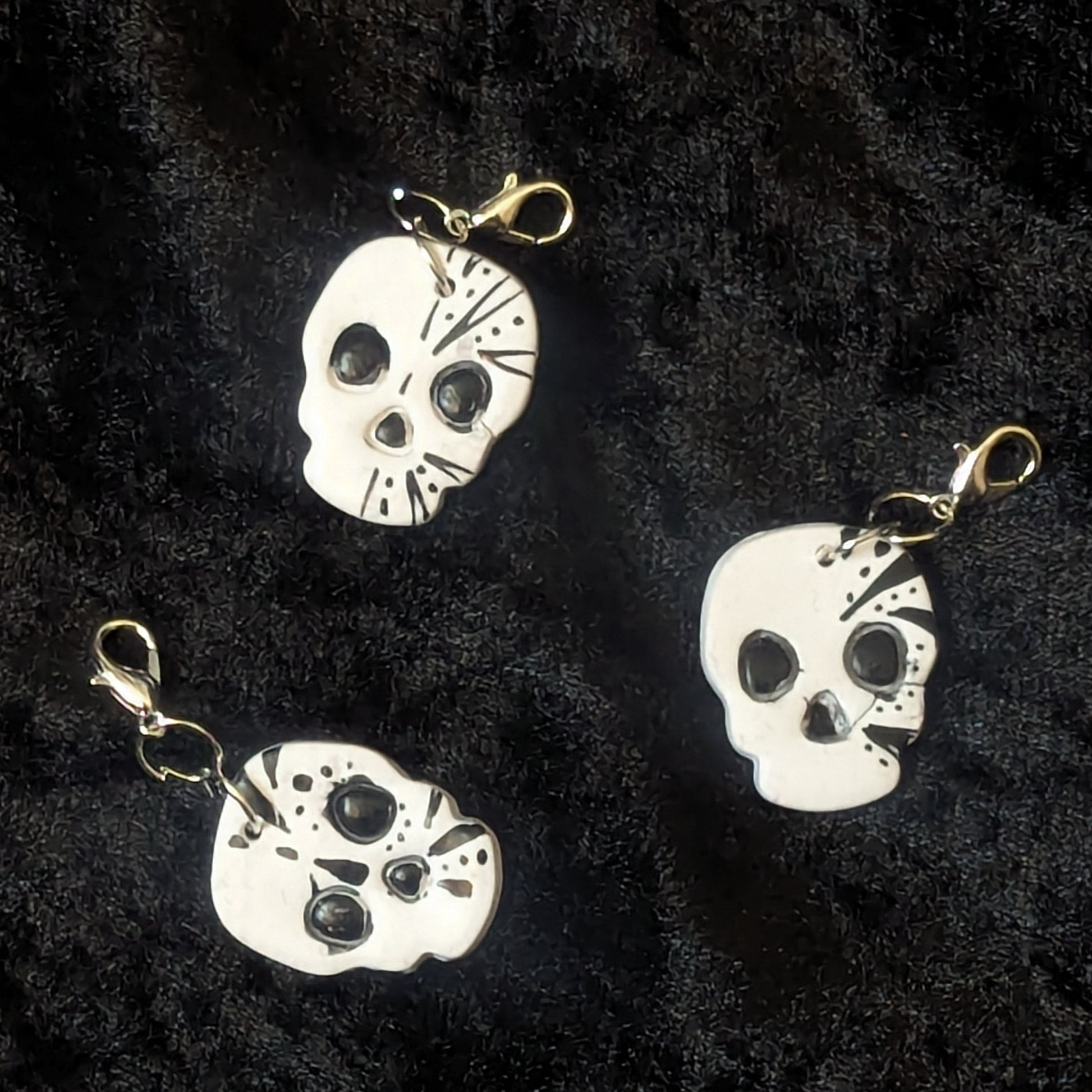 Painted Skull Stitch Markers - single - Option 3